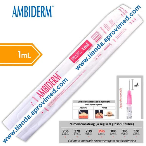 Jeringa de insulina desechable 1 ml con aguja desmontable 29G