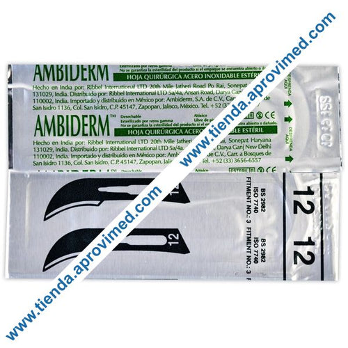 Hoja para bisturí de acero inoxidable No. 12 — 1 pieza