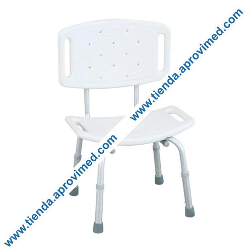 Banco de ducha con respaldo ajustable — Color plata
