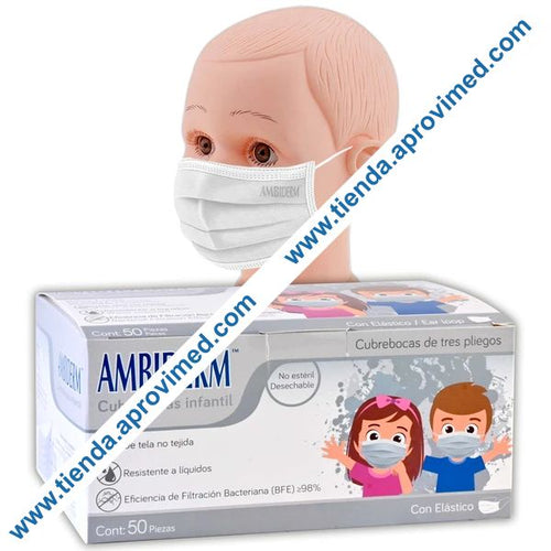 Cubrebocas quirúrgico infantil desechable — Paquete 50 piezas