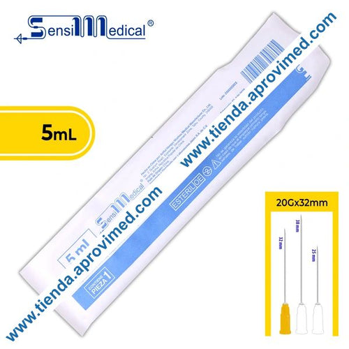 Jeringa hipodérmica 5 ml con aguja 20G — Ideal para inyecciones precisas
