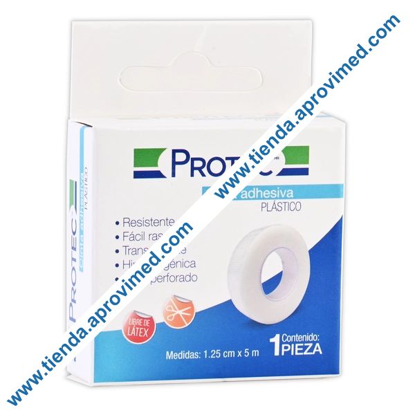 Cinta adhesiva microporosa transparente para heridas — Rollo 5 m x 1.25 cm