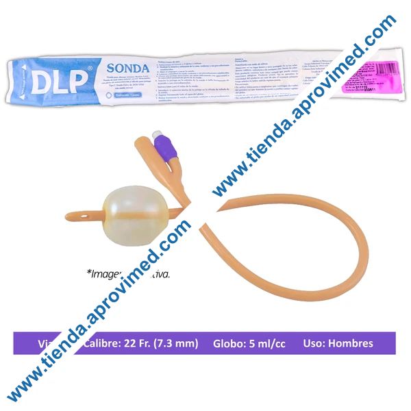 Sonda Foley de látex 2 vías con globo 5 mL - 1 pieza