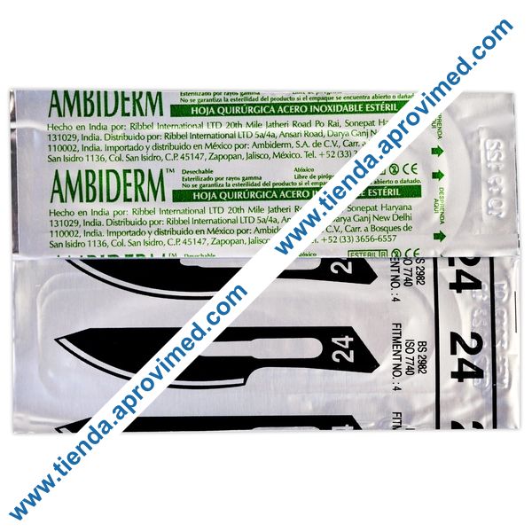 Hoja de bisturí de acero inoxidable No. 24 — 1 pieza