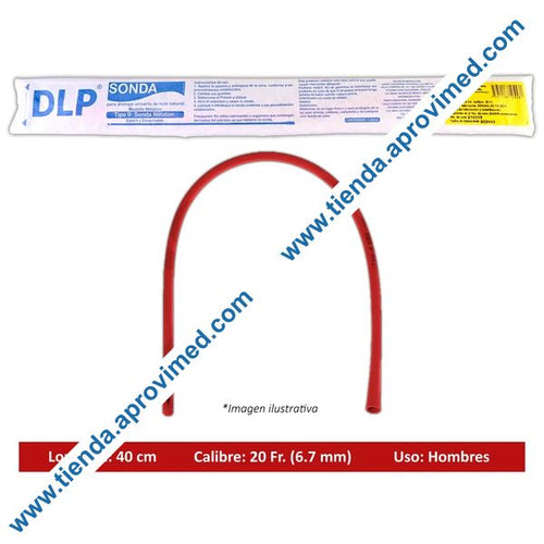 Sonda Nélaton de látex 20 Fr — Longitud 40 cm
