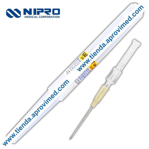Catéter intravenoso 24G radiopaco para venas periféricas - 1 pza
