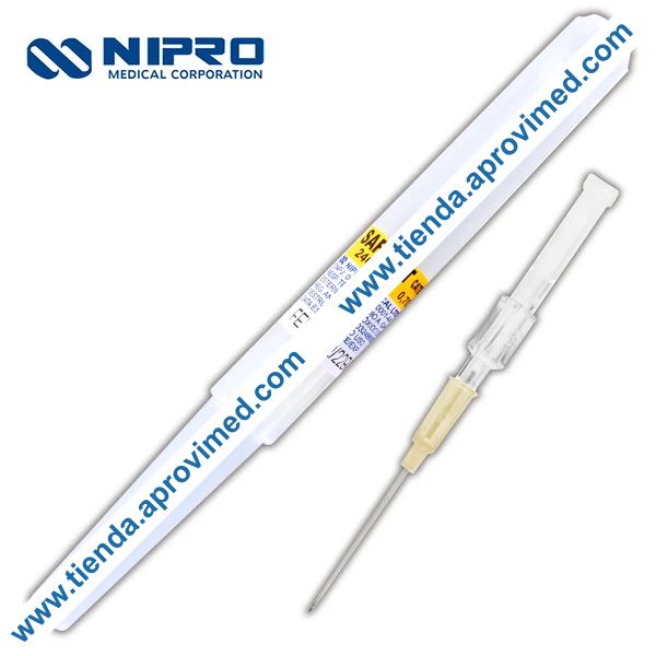 Catéter intravenoso 24G radiopaco para venas periféricas - 1 pza