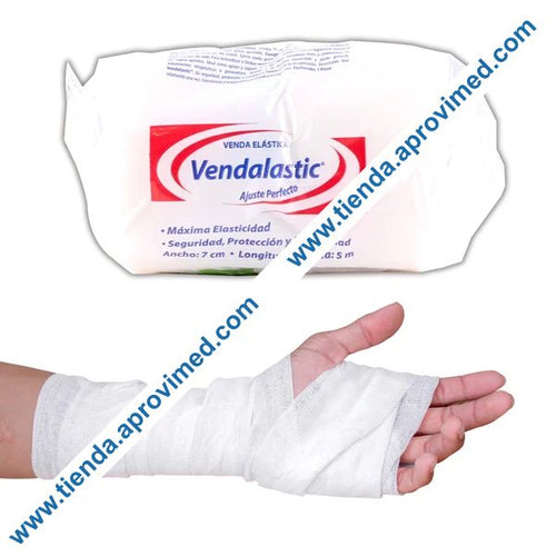 Venda elástica de media compresión 7 cm x 5 m — Ideal para lesiones