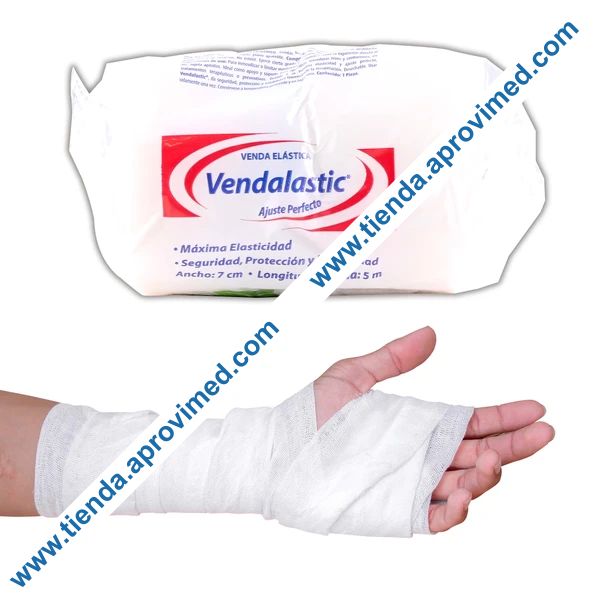 Venda elástica de media compresión 7 cm x 5 m — Ideal para lesiones