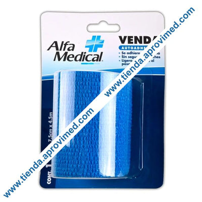 Venda autoadherible azul para rehabilitación — 7.5 cm x 4.5 m
