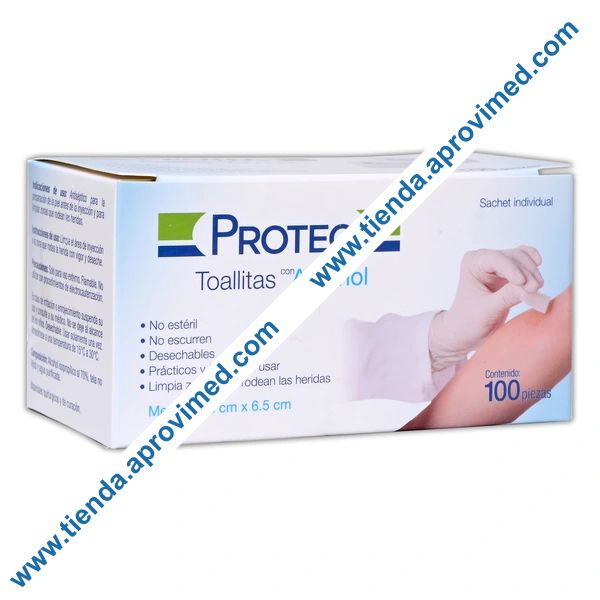 Toallitas desinfectantes de alcohol — Paquete 100 pzas