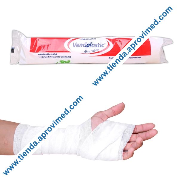 Venda elástica de media compresión para lesiones — 5 m x 30 cm