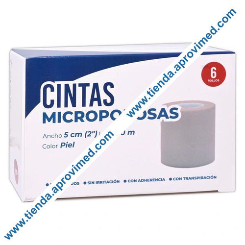 Cinta adhesiva microporosa para piel sensible — Rollo 5 cm x 10 m