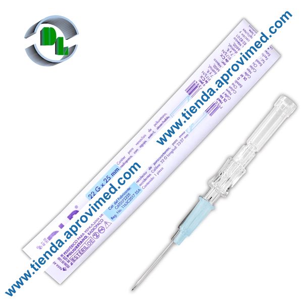 Catéter intravenoso radiopaco 22G — Ideal para infusiones rápidas