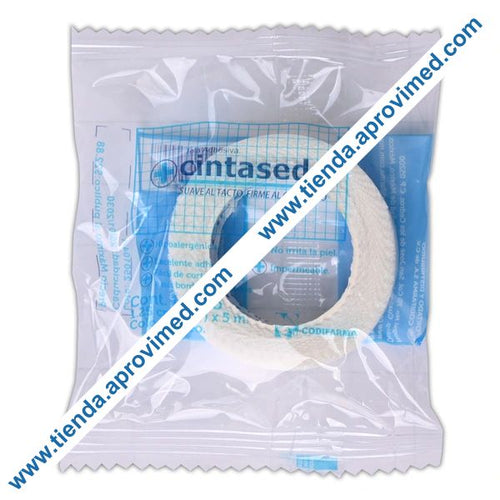 Cinta adhesiva de tela hipoalergénica 1.25 cm x 5 m — Bolsa con 1 pieza