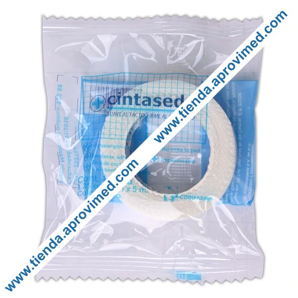 Cinta adhesiva de tela hipoalergénica 1.25 cm x 5 m — Bolsa con 1 pieza