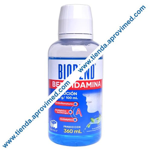 Enjuague bucal antiinflamatorio Bencidamina 360 ml para molestias orales