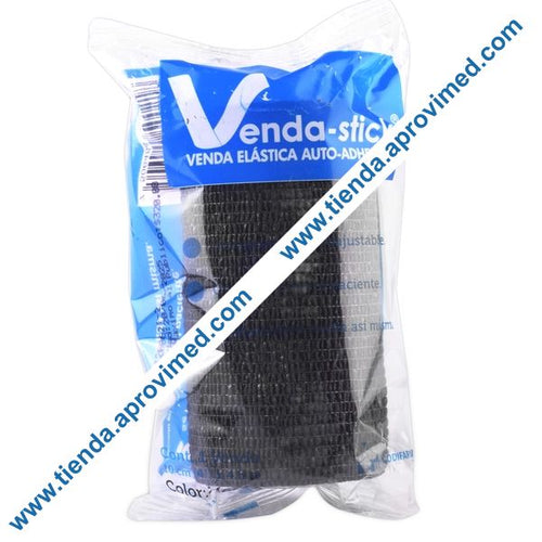 Venda elástica autoadherente negra para rehabilitación 10 cm x 4.5 m