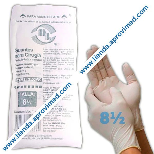 Guantes de látex estériles para cirugía — Talla 8-1/2