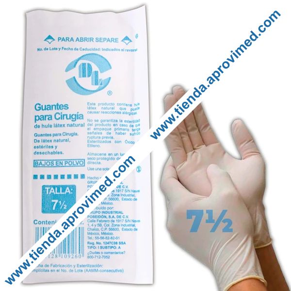Guantes de látex estériles para cirugía — Talla 7-1/2