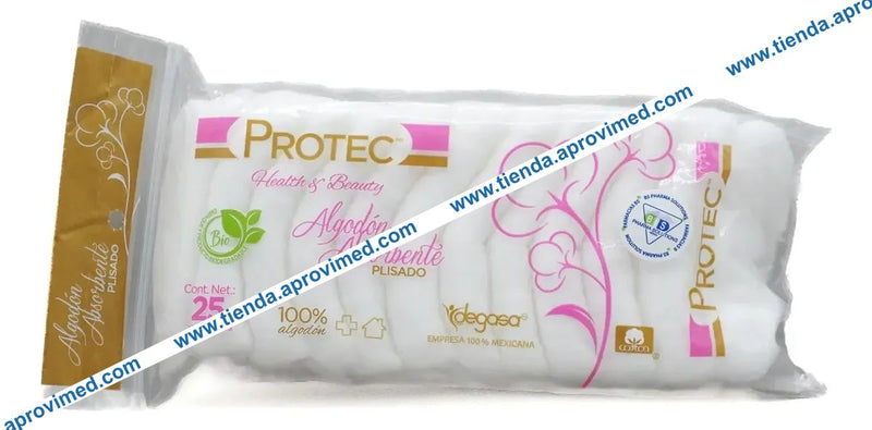Algodón absorbente plisado para curación e higiene — Bolsa con 25 g