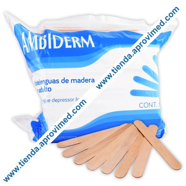 Abatelenguas de madera desechable — Paquete 500 pzas