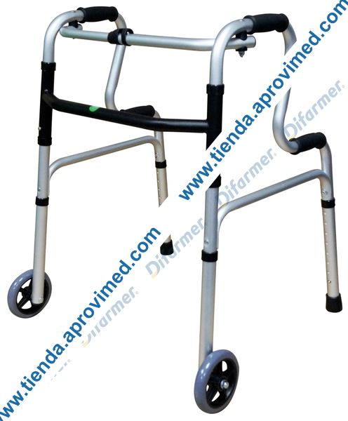 Andadera de aluminio con ruedas para mayor movilidad y soporte
