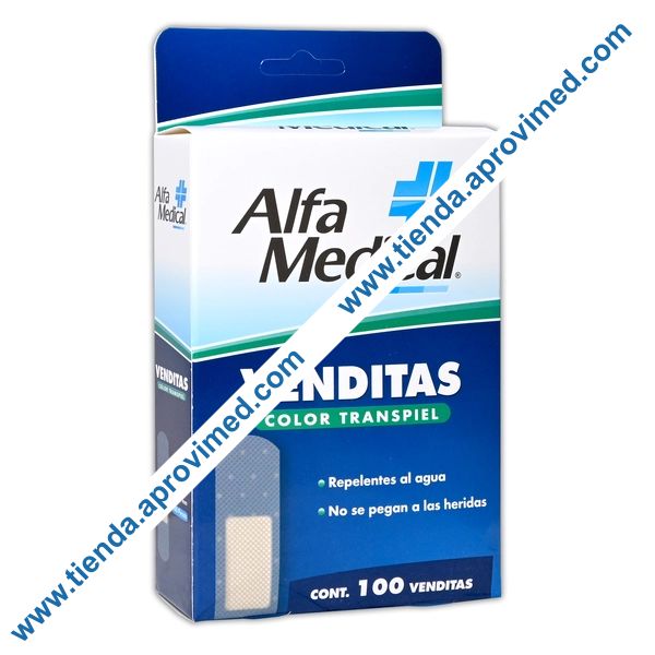 Venditas adhesivas Transpiel para heridas menores — Caja 100 pzas
