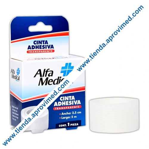 Cinta adhesiva microporosa transparente para heridas — Rollo 5 m x 2.5 cm