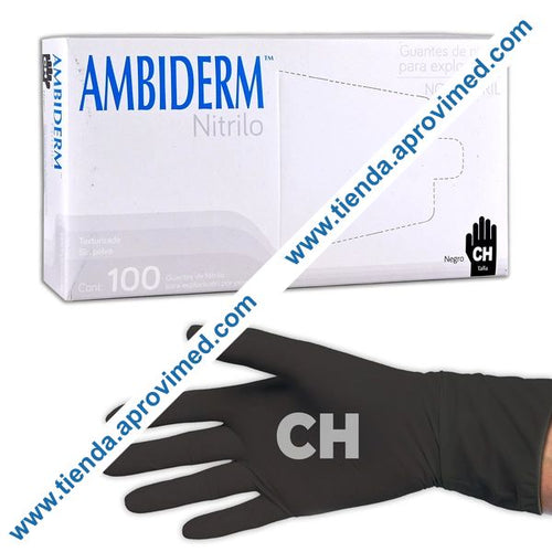 Guantes de nitrilo no estériles para exploración — Caja 100 pzs