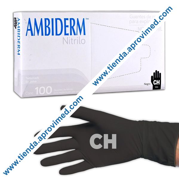 Guantes de nitrilo no estériles para exploración — Caja 100 pzs