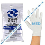 Guantes de nitrilo estériles para exploración — Paquete 10 pzas