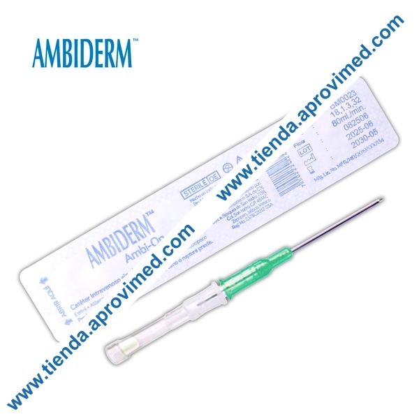 Catéter intravenoso 18G desechable para infusiones — Color verde