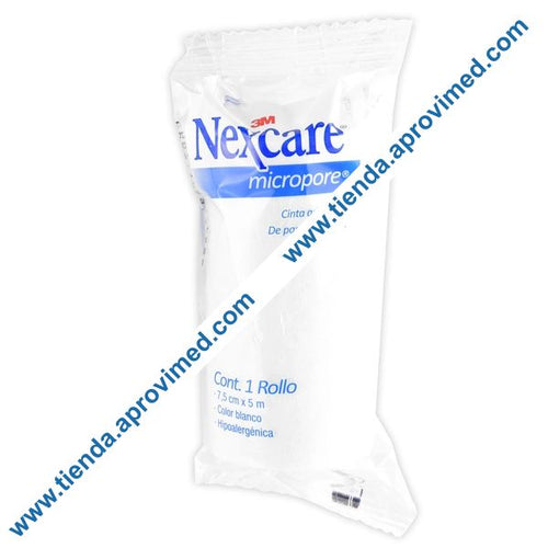 Cinta adhesiva microporosa Nexcare 7.5 cm x 5 m — Ideal para piel sensible