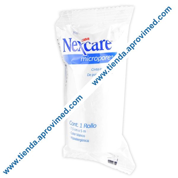 Cinta adhesiva microporosa Nexcare 7.5 cm x 5 m — Ideal para piel sensible
