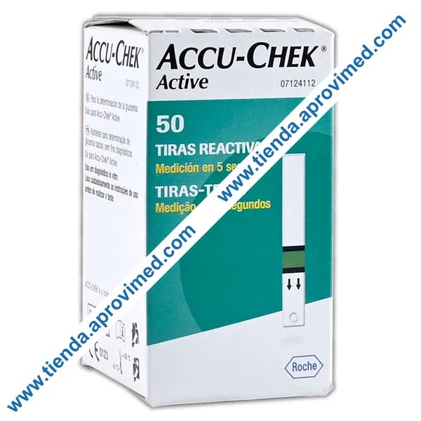 Tiras reactivas para glucómetro ACCU-CHEK ACTIVE — Caja 50 pzs