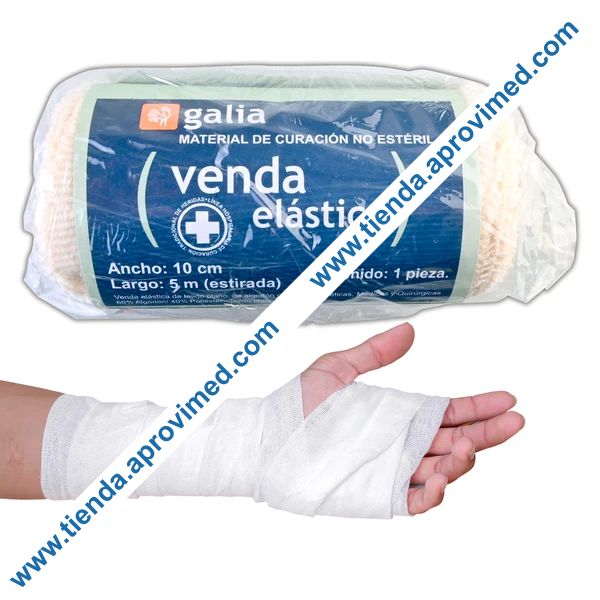 Venda elástica de media compresión 10 cm x 5 mt — 1 pieza