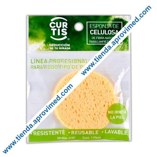 Esponja facial de celulosa para limpieza y exfoliación suave