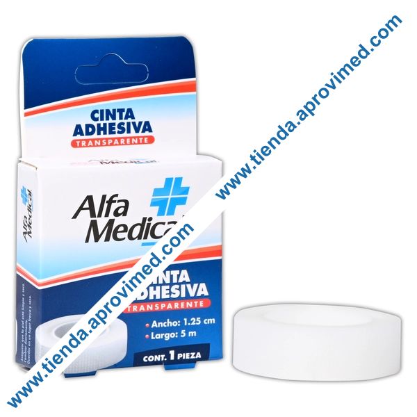 Cinta adhesiva microporosa transparente para heridas — Rollo 5 m