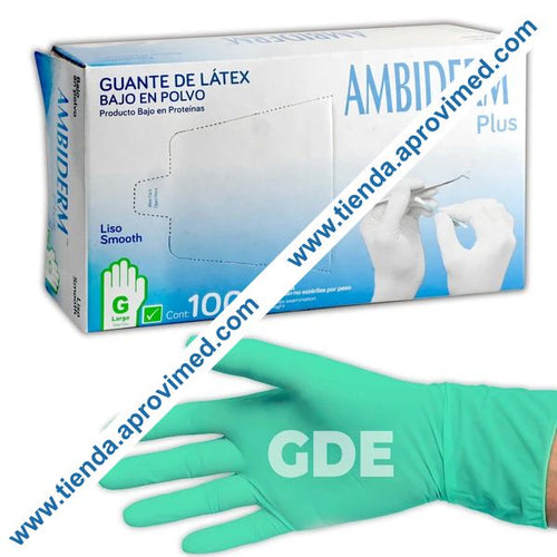 Guantes de látex para exploración — Paquete 100 pzas