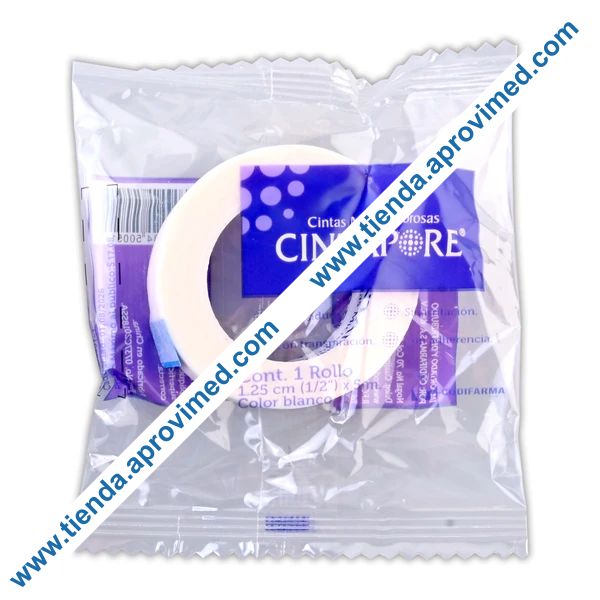 Cinta adhesiva microporosa de papel blanca 1.25 cm x 5 m