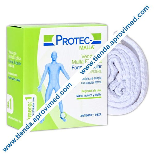 Venda de malla elástica tubular 10 mts para sujeción de curaciones