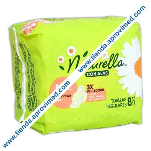 Toallas femeninas con alas Naturella para flujo abundante — Paquete 8 pzas