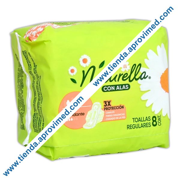 Toallas femeninas con alas Naturella para flujo abundante — Paquete 8 pzas