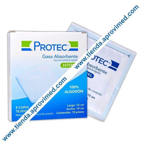 Gasa estéril absorbente de 10x10 cm — Caja con 10 piezas