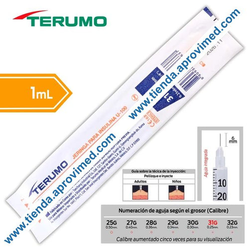 Jeringa de insulina con aguja integrada 1 ml — 1 pieza