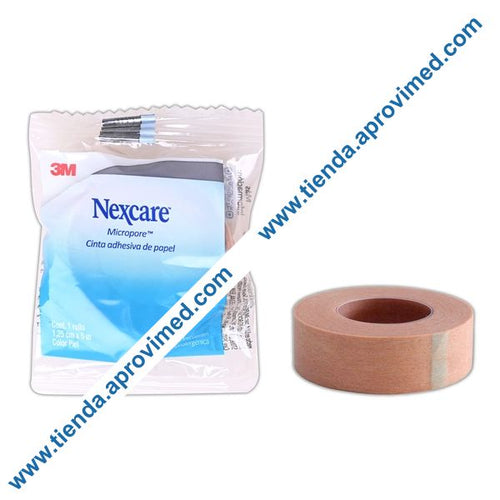 Cinta adhesiva microporosa Nexcare color piel 1.25 cm x 5 m