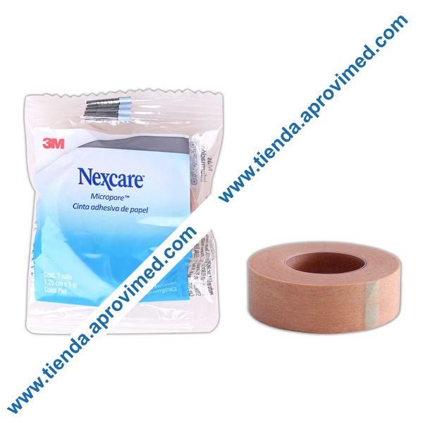 Cinta adhesiva microporosa Nexcare color piel 1.25 cm x 5 m