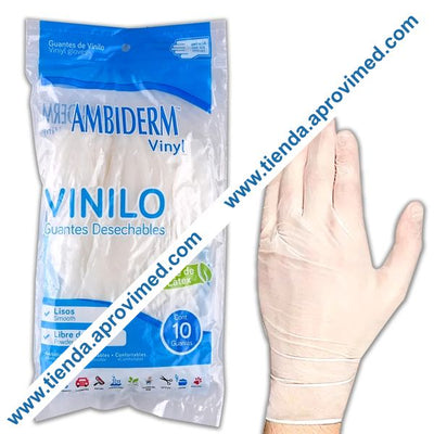 Guantes de vinilo desechables — Bolsa con 10 piezas