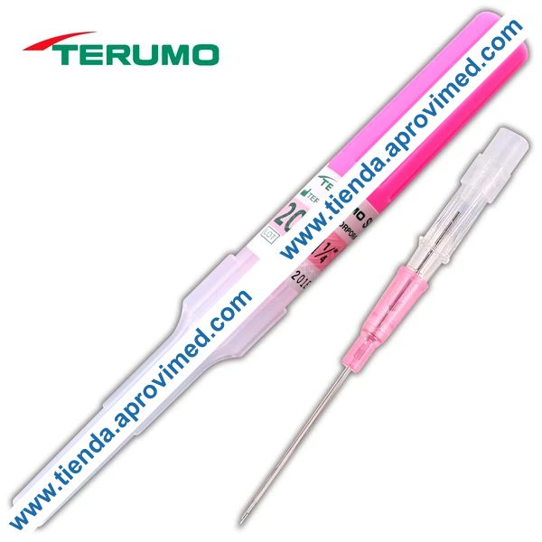 Catéter intravenoso radiopaco 20G rosa — 1 pieza